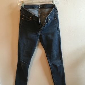 7 for all mankind The Skinny Low Rise Blue Jeans